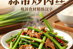 蒜苔炒肉丝这样切才脆嫩不塞牙