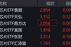 芯片概念股走强，芯片ETF涨超3%