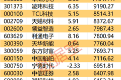 主力资金丨7股遭主力资金大幅出逃