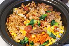 省事午餐,饭菜一锅出,肉嫩饭香,太好吃了