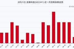 龙旗科技8月21日回购股份9.12万股，耗资332.34万元，近一月已累计回购2.16亿元