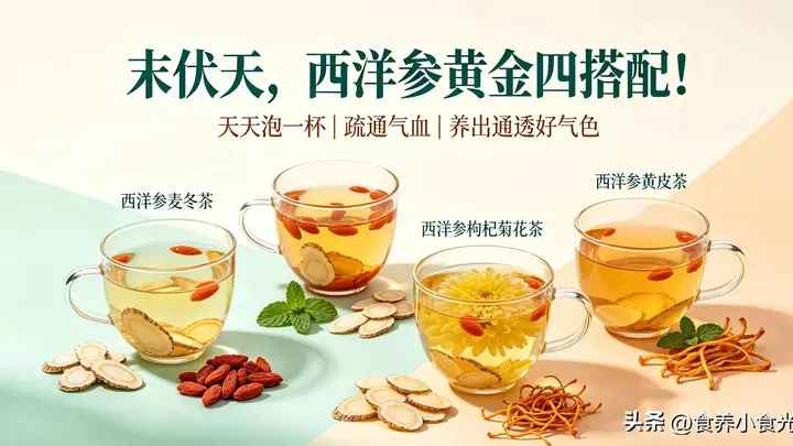 末伏清补选对西洋参，四款搭配疏通气血养出通透好气色