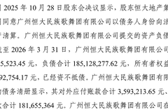 恒大歌舞团,申请破产清算!已无在岗职工,账面资产仅剩3.55万元,负债高达1.85亿元