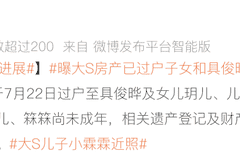 大S遗产继承结果出炉 具俊晔与一双儿女各占三分之一份额 汪小菲代未成年儿女办理相关事宜