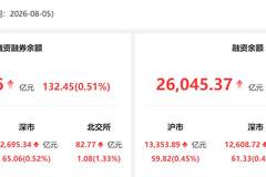 8月5日两融余额大增132.45亿元 电子行业获融资净买入规模居全市场首位