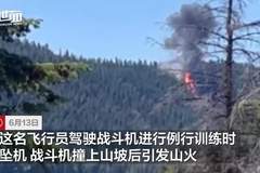 美军一架战机训练时坠毁画面曝光：飞行员弹射逃生满脸是血，淡定向警方求助