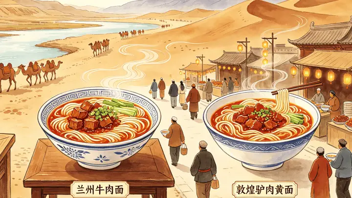 甘肃面食小吃地图 —— 从牛肉面到酿皮