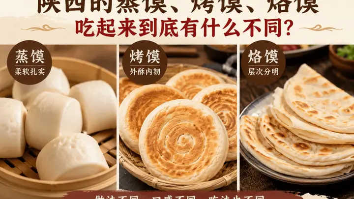 陕西蒸馍、烤馍、烙馍，到底有啥不一样？