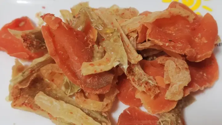 萍乡特色盐果子，瓜果腌渍拌料日晒制成风味零食