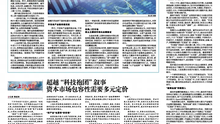 上证观察|超越“科技抱团”叙事 资本市场包容性需要多元定价