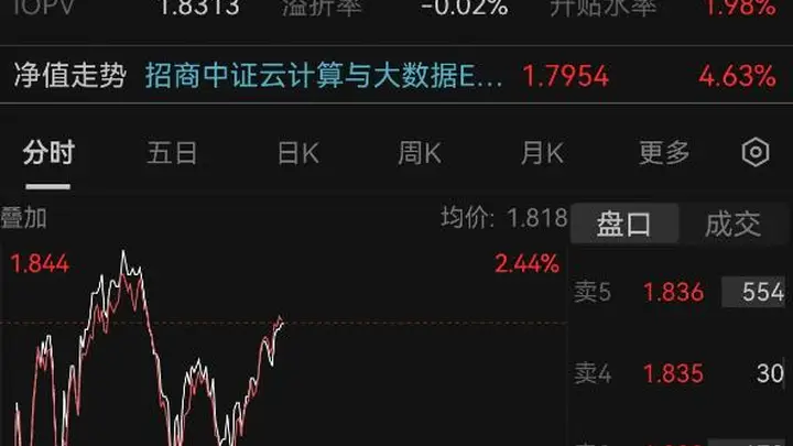 权重股催化 云计算板块活跃 多股涨幅超7%
