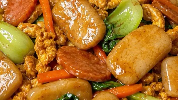 青菜火腿鸡蛋炒年糕,藏着童年烟火气的暖心主食