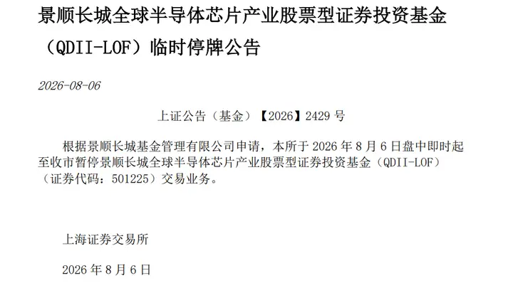 8月6日韩半导体ETF溢价高企 华泰柏瑞紧急提示风险并暂停交易