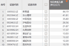 资金风向标 | 新易盛、东山精密获大额资金净流入