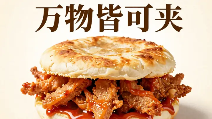 蚌埠烧饼夹里脊万物皆可夹,刷上甜辣酱,学生党最爱