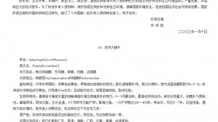 非洲大蜗牛已入侵我国多城 北方防控压力持续攀升