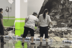 辽宁一小区地下车库墙体暴雨中坍塌，露出大量生活垃圾引发业主质疑