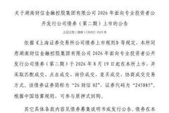 上交所：湖南财信金融控股集团有限公司债券8月19日上市，代码245885