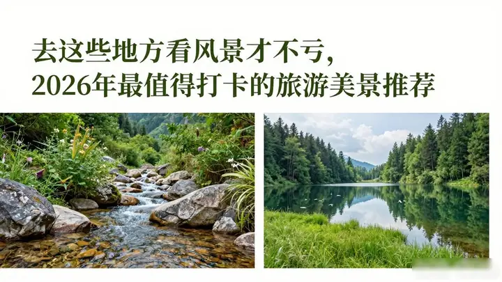 去这些地方看风景才不亏,2026年最值得打卡的旅游美景推荐