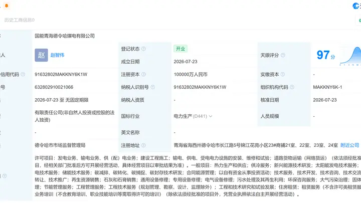 国能集团青海煤电公司揭牌 10亿注册资本打造绿能融合新标杆