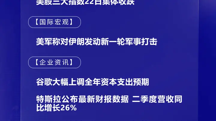 7月23日国际市场动态:日韩股市上涨 美股下跌 能源价格飙升 美伊紧张局势升温