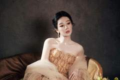 杨紫 春夏高定｜白玉兰视后首场亮相，鎏金纱裙尽显温婉雅致