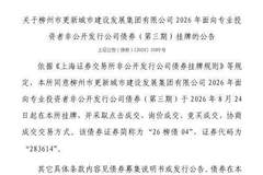 上交所：柳州市更新城市建设发展集团有限公司债券8月24日挂牌，代码283614
