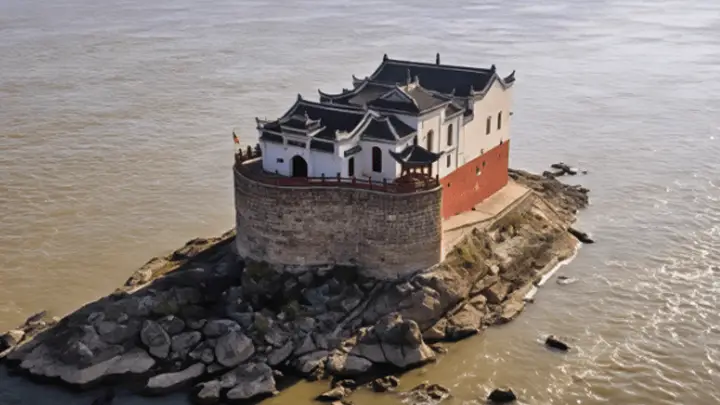 枯水季赴鄂州龙蟠矶 近距离探秘屹立七百年的“万里长江第一阁”雄姿