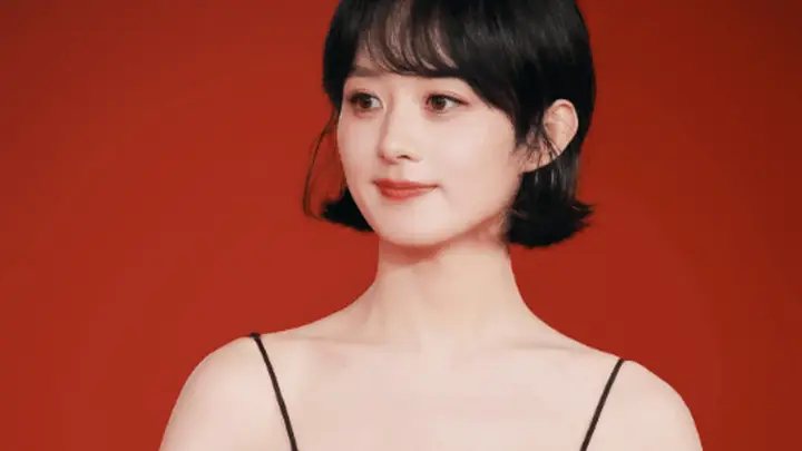 赵丽颖短发黑裙拍立得！肤白貌美身材曼妙性感撩人