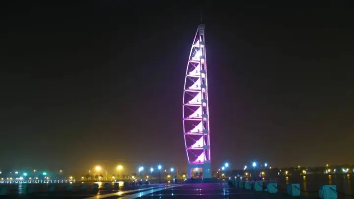 夏夜潍河,灯火璀璨!